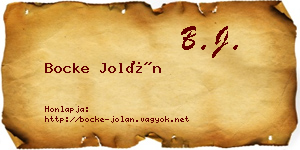 Bocke Jolán névjegykártya